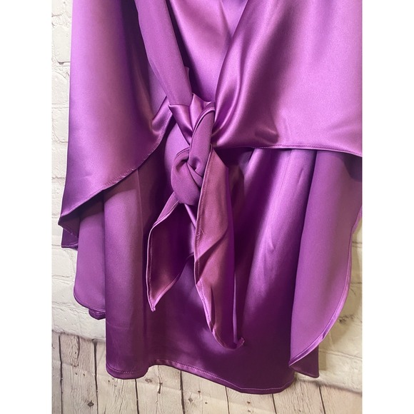 Sleeveless Purple One Shoulder Dress small Gown - Picture 6 of 9